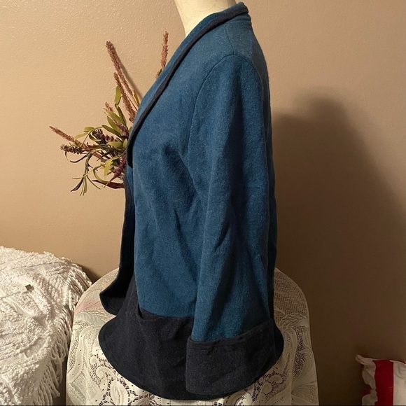 Amber Sun Cardigan Women’s Size Small Teal Black 100% Merino Wool Cardigan - Picture 12 of 14